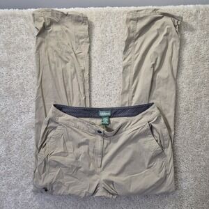 LL Bean Hiking Pants Womens 12 Beige UPF Nylon Lightweight Outdoor Camp Pockets